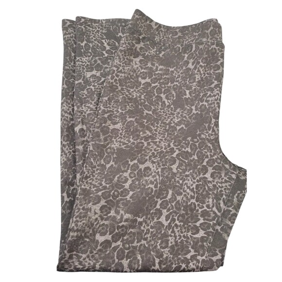 Sanctuary Black Gray Leopard  Ankle Pants Large Stretch EUC B22 - Picture 4 of 11